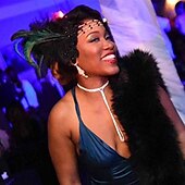 baratos Acessórios e mais-Retro Vintage Anos 20 Peça para Cabeça Baile de Máscara Faixa De Cabelo Estilo Melindrosa Normal O Grande Gatsby charleston Convidado do casamento Mulheres Dia Das Bruxas Carnaval Baile de Máscaras