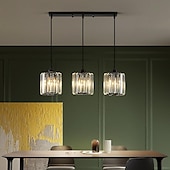 economico Lampadari-Lampadario a tre teste da 65 cm lampada a sospensione a led in cristallo metallo moderno lusso creativo lampada a sospensione