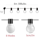 economico Striscie luci ad energia solare-elegante festa di ricevimento di nozze luci a globo per esterni luci solari a led per matrimonio 6m-30 lampadine 5m-20 lampadine luci da giardino per matrimonio impermeabili per layout di festa di