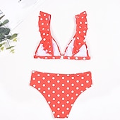 preiswerte Vintage-Bademode-Tupfen Retro Vintage 1950er Bademode Badeanzug Tupfen Damen Maskerade Party / Abend Junggesellinnenabschiedsparty Erwachsene Oberteil Shorts