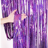 olcso photobooth kellékek-lézeres esőfüggöny születésnapi jelenet dekoráció esküvői háttér fali dekoráció bojt ajtó függöny party dekoráció esőfüggöny