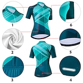 economico Set di abbigliamento da donna-Per donna Maglia con salopette corta da ciclismo Maglia con pantaloncini da ciclismo Manica corta Ciclismo da montagna Cicismo su strada Nero Rosso Blu Pop art Strisce Bicicletta Asciugatura rapida