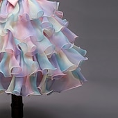 abordables Robes de Fille de Fleurs-Robe Fille Robe en Tulle Enfants Petit Fleur Soirée Maille Noeud Rose Claire Bleu clair Polyester Midi Sans Manches Elégant Princesse Robes Printemps Eté Mince 3-10 ans