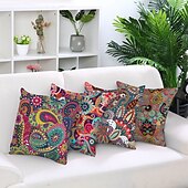 baratos estilo boho-Capa de almofada de lado duplo paisely 4 peças capa de almofada quadrada decorativa macia fronha para sofá quarto qualidade superior mashine lavável