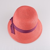 baratos Chapéu de Festa-Elegante Estilo Praia Palha Chapéus com Bloco de Cor 1pç Festa / Noite / Casual Capacete