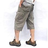 billiga Klassisk-Herr Cargo-shorts Vandringsshorts Militär Sommar Utomhus Ripstop Andningsfunktion Snabb tork Multi Pocket Capribyxor Underdelar Under knäet Amy Green Svart Bomull Klättring Camping / vandring