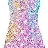 cheap 3D Shining Vision Dress-Girls&#039; 3D Graphic Dress Sleeveless 3D Print Summer Spring Vacation Daily Holiday Cute Casual Sweet Kids 3-10 Years Strap Dress A Line Dress Above Knee Regular Fit