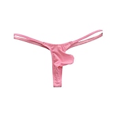 economico Intimo esotico da Uomo-perizoma e perizoma da uomo tinta unita mutandine elastiche 1 pezzo intimo traslucido t-pants rosa cipria m/club