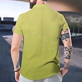 voordelige Vogels &amp; Dieren-Voor heren dier Papegaai Overhemd Hawaiiaans overhemd Aloha-shirt Korte mouw Overhemd Opstaand Modieus Ontwerper Casual Buiten Vakantie Casual Wit Geel blauw 3D-afdrukken S M L