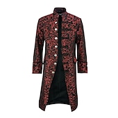 cheap Outerwear-Vintage Medieval 19th Century Party Costume Masquerade Ren Faire Prince Plus Size Nobleman Sheath / Column Men&#039;s Pirate Fantasy Royal Adults&#039; Spring Fall &amp; Winter