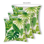 baratos estilo floral e plantas-conjunto clássico de 6 fronha de algodão / capa de almofada, novidade botânica clássica retro tradicional / clássica almofada de linho falso para sofá sofá-cama poltrona verde