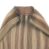 cheap Clip in Hair Extensions-Remy Human Hair Wig Straight Black Brown Cosplay Classic Comfortable Brazilian Hair Women P6/12 10 inch 12 inch 14 inch Vacation Party / Evening Daily