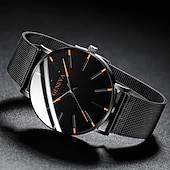 economico Orologi al quarzo-Orologio al quarzo di Ginevra per uomini orologio minimalista ultra sottile in acciaio inossidabile orologio elegante da uomo orologio al quarzo business casual