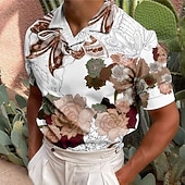 economico Polo hawaiana da uomo-Per uomo Floreale Magliette polo Polo hawaiane Camicia da golf Golf Manica corta Camicia Collo ripiegabile Informale Giornaliero Stampa 3D Blu Viola Marrone Verde Stampa Bottone giù Abbigliamento Di