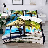 cheap Duvet Cover Sets-3D Bedding  Summer Beach Ocean Marine Life print Print Duvet Cover Bedding Sets Comforter Cover with 1 print Print Duvet Cover or Coverlet，2 Pillowcases for Double/Queen/King