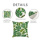 cheap Floral &amp; Plants Style-1 Set of 5 Pcs Green Leaf Botanical Series Throw Pillow Covers Modern Decorative Throw Pillow Case Cushion Case for Room Bedroom Room Sofa Chair Car Outdoor Cushion for Sofa Couch Bed Chair Green