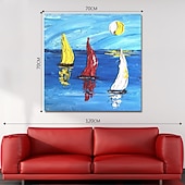 cheap Abstract Paintings-Oil Painting Hand Painted Square Abstract Still Life Modern Stretched Canvas