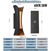 cheap Outdoor Wall Lights-30/40 cm Plus Large Outdoor LED Wall Light 20W / 30W Various Color Temperature Lighting Modern Black Gold Courtyard Wall Lamp Suitable for Terrace Garage Balcony AC85-265V
