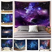 ieftine Tapisseria planetei-tapiserie galaxie cer înstelat peisaj spațial psihedelic violet imprimare artistică agățat de perete pentru decor acasă camera de zi dormitor