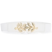 ieftine cintură-Pentru femei Curea Largă centura corset Canava Metal Bucke Geometric Cord Wowen Oficial Muncă Zilnic Negru Alb Roșu-aprins Bleumarin