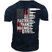 abordables T-shirts du Jour de l&#039;Indépendance-T-shirt à manches courtes Unisexe Drapeau national pour le jour des anciens combattants T-shirt à lettre graphique usé imprimé 3D col rond mode sportive décontractée extérieure style de rue