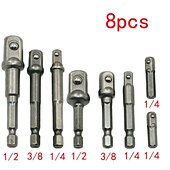 billiga borrsats-3 st/8 st 1/4 krom vanadin stål hylsa adapter bits set sexkantsskaft förlängningsborr stång sexkant bit set elverktyg
