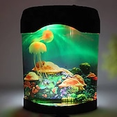 ieftine Lumini decorative-meduză rezervor lumina marină înot lumină de dispoziție led acvariu colorat lumini de noapte lampă pentru copii lumini decorative