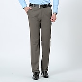 preiswerte Schlank-Herren Anzughosen Hose Hosen Chinesisch Chino Tasche Glatt Atmungsaktiv Draussen Knöchellänge Hochzeit Geschäft Casual 100% Baumwolle Modisch Ausgefallene Schwarz Weiß Hoher Taillenbund