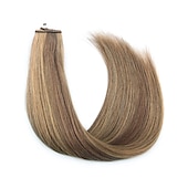 cheap Clip in Hair Extensions-Remy Human Hair Wig Straight Black Brown Cosplay Classic Comfortable Brazilian Hair Women P6/12 10 inch 12 inch 14 inch Vacation Party / Evening Daily