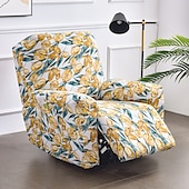 cheap Recliner Chair Cover-Stretch Recliner Covers Slipcover Graphic Print Anti-Slip Fitted Cover Couch Furniture Protector with Elastic Bottom(Include 1 Backrest Cover, 1 Seat Cover, 2 Armrest Cover)