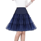cheap Petticoat-Princess Lolita 1950s Knee Length Petticoat Hoop Skirt Tutu Under Skirt Solid Colored Women&#039;s Bachelorette Party Petticoat