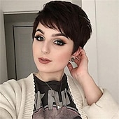 economico Parrucche trendy sintetiche-parrucche bianche crema corte per parrucca da folletto cosplay da donna sintetica naturale