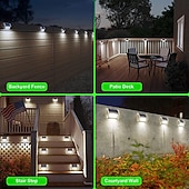 Недорогие Уличные светильники-2 шт., открытый солнечный свет для ступеней, ночник для лестницы, садовый двор, водонепроницаемый солнечный забор, угловое освещение, украшение, водонепроницаемый светильник для лестницы