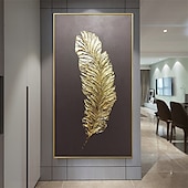 tanie Obrazy z martwą naturą-Handmade ręcznie malowany obraz olejny wall art nowoczesne abstrakcyjne pióro martwa natura krajobraz dekoracja wnętrz walcowane płótno bez ramki nierozciągnięte