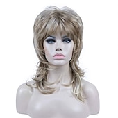 abordables Perruques Synthétiques Sans Bonnet-shaggy couches perruque longueur d&#039;épaule femmes perruque avec une frange de cheveux perruque de cheveux synthétiques de qualité supérieure pour les femmes