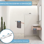 abordables Barres repose-serviettes-Porte-Serviettes Sans Perçage, Pporte-Serviettes Mural en Acier Inoxydable 304 pour Salle de Bain et Cuisine, Support Mural Autocollant pour Meubles de Salle de Bain
