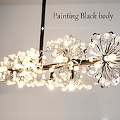 billige Pendellys-105 cm blomsterstil lysekrone krystall hengelys led rustfritt stål kunstnerisk stil moderne stue spisestue soverom
