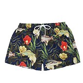 baratos calção de banho boxer masculino-Homens Calção Justo de Natação Shorts de Natação Secagem Rápida Leve Bermuda de Surf Roupa de banho Com bolsos Forro de malha Com Cordão Natação Surfe Praia Esportes Aquáticos Floral Verão