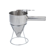 economico Attrezzatura da bar-imbuto a pistone in acciaio inox con supporto imbuto dosatore panna per cupcake al cioccolato strumento palline di polpo utensili da cucina