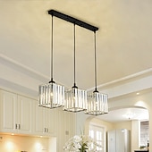 economico Lampadari-Lampadario a tre teste da 65 cm lampada a sospensione a led in cristallo metallo moderno lusso creativo lampada a sospensione