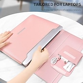 cheap Laptop Bags,Cases &amp; Sleeves-Laptop Sleeves 12&quot; 14&quot; 15.6&quot; inch Compatible with Macbook Air Pro, HP, Dell, Lenovo, Asus, Acer, Chromebook Notebook Waterpoof PU Leather Solid Color for Business Office