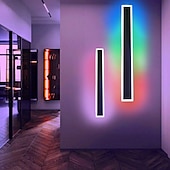 economico applique da esterno-rgb colorato dimming applique da parete led ws2811 ic lampada da parete con telecomando rf 15w acrilico alluminio applique per soggiorno camera da letto corridoio sfondo decor