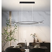 cheap Line Design-100 cm LED Pendant Light Line Design Metal Artistic Style Modern Chandelier Modern Simple Nordic Minimalist Light Luxury Restaurant Long Bar Table Dining Room 110-120V 220-240V