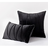 billige Trender innen puter-dekorative kasteputer putetrekk stripet fløyel moderne dekorative solide putetrekk putevar myk koselig til seng sofa sofa bil stue rosa blå salvie grønn brent oransje