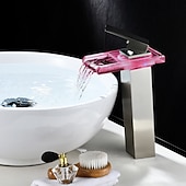 abordables Classiques-Robinet lavabo - Jet pluie Plaqué Set de centre Mitigeur un trouBath Taps / Laiton