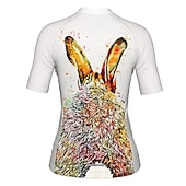 お買い得  ウィメンズジャージ-女性用 サイクリングジャージー 動物 虹色 勾配 半袖 バイク ジャージー トップス 3つのリアポケット付き マウンテンサイクリング ロードバイク 速乾性 ソフト 反射性ストリップ 後ポケット スポーツ ホワイト グリーン ローズレッド 衣類