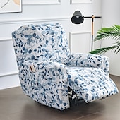 cheap Recliner Chair Cover-Stretch Recliner Covers Slipcover Graphic Print Anti-Slip Fitted Cover Couch Furniture Protector with Elastic Bottom(Include 1 Backrest Cover, 1 Seat Cover, 2 Armrest Cover)