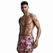 preiswerte Boxer-Badehose für Herren-SEOBEAN® Herren Bademode Surfshorts Badehose Schwimmshorts kurz Rasche Trocknung Surfshorts Badeanzug Mit Taschen Kordelzug Schwimmen Surfen Strand Wassersport Bedruckt Frühling Sommer