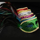 abordables Mascarilla-Máscara de mascarada chapada en oro unisex, accesorios de boda, accesorio de disfraz de fiesta de mardi gras