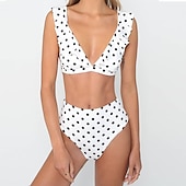preiswerte Vintage-Bademode-Tupfen Retro Vintage 1950er Bademode Badeanzug Tupfen Damen Maskerade Party / Abend Junggesellinnenabschiedsparty Erwachsene Oberteil Shorts